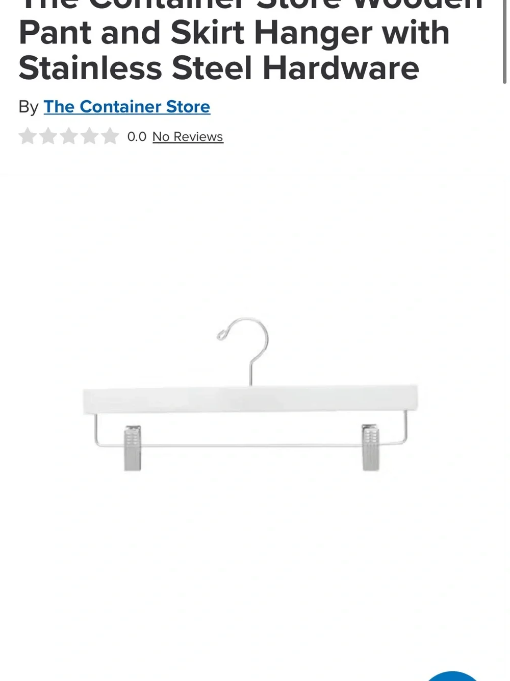 White Wooden Clip Hangers for Pants & Skirts - 15 Pack